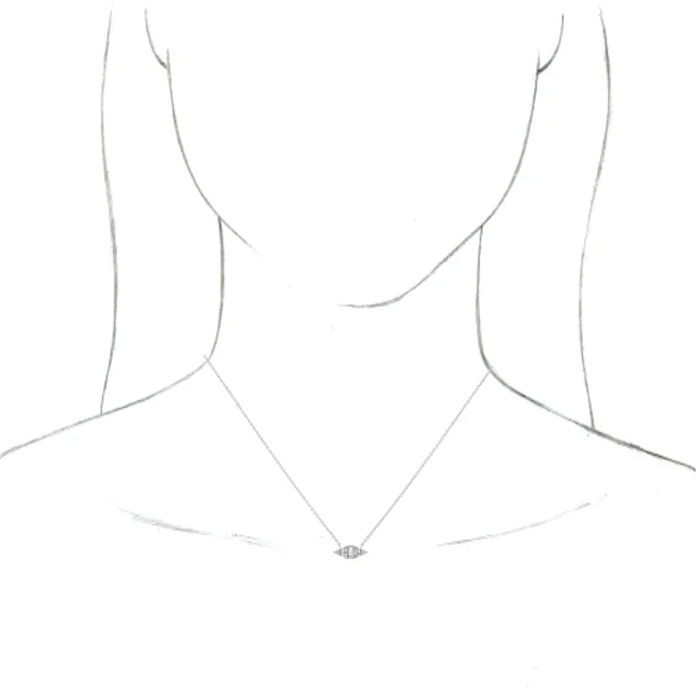 14K White 1/6 CTW Diamond Semi-Set Geometric 18" Necklace-