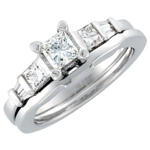 14K White 1 1/8 CTW Diamond Engagement Ring-