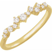 1/4 CTW Lab-Grown Diamond Scattered Stackable Ring-14kt Yellow Gold-