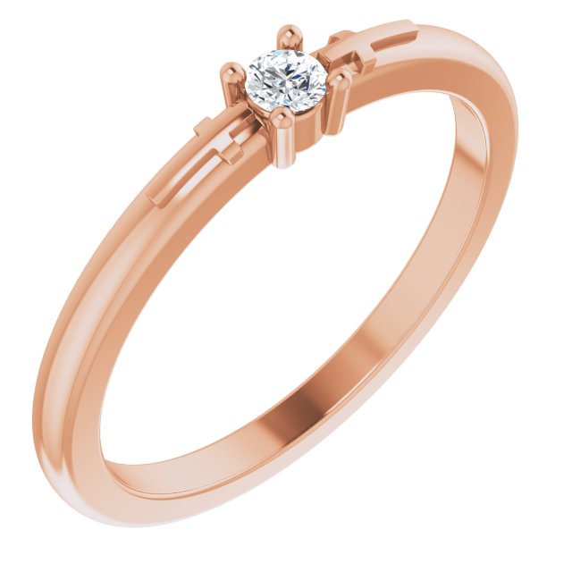.06 CT Natural Diamond Cross Promise Ring-