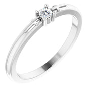 .06 CT Natural Diamond Cross Promise Ring-14kt White Gold-5.00-