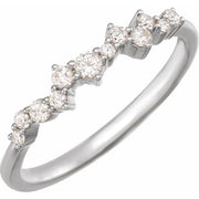 1/4 CTW Lab-Grown Diamond Scattered Stackable Ring-14kt White Gold-
