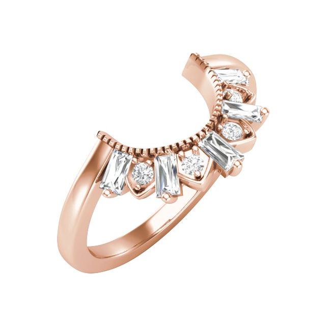 1/3 CTW Natural Diamond Matching Band-14kt Rose Gold-