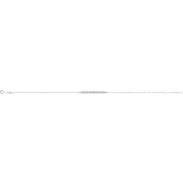 14K White 1/8 CTW Diamond Bar 6 1/2-7 1/2" Bracelet-