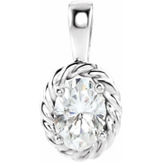 14K White Forever One Moissanite Pendant-