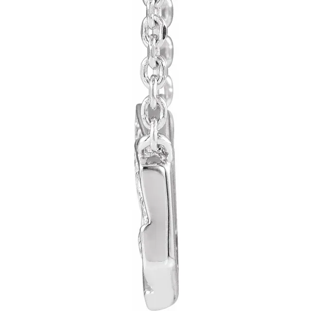 14K White .06 CTW Diamond Geometric 16-18" Necklace-