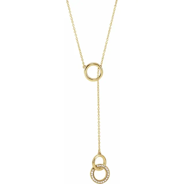 14K Yellow 1/10 CTW Diamond Circle Y 16-18" Necklace-