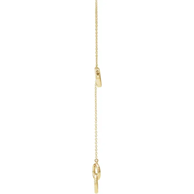 14K Yellow 1/10 CTW Diamond Circle Y 16-18" Necklace-
