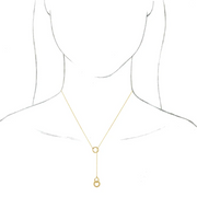 14K Yellow 1/10 CTW Diamond Circle Y 16-18" Necklace-