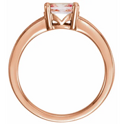 14K Rose Morganite & 1/10 CTW Diamond Ring-