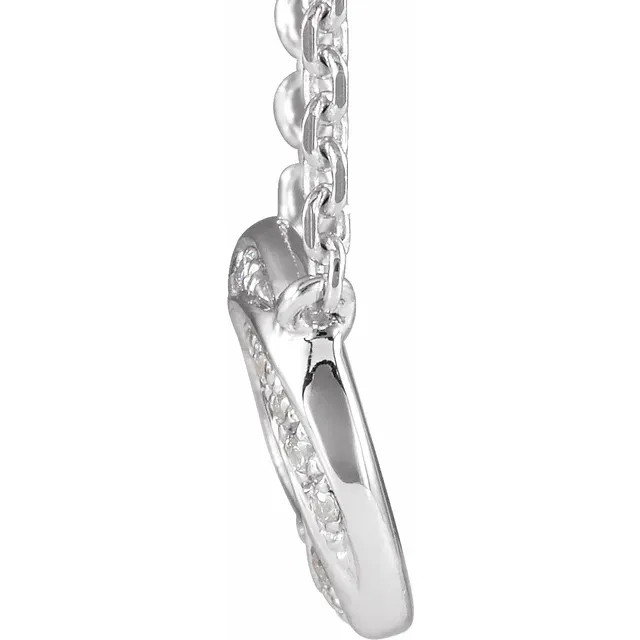 14K White .06 CTW Diamond Geometric 18" Necklace-