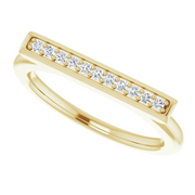 14K Yellow 1/10 CTW Diamond Bar Ring-