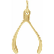 Sterling Silver Plated with 24K Gold Wishbone Charm-