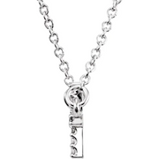 14K White .07 CTW Diamond Sideways Cross 16-18" Necklace-
