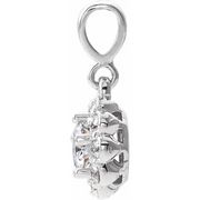 14K White Forever One Moissanite & 1/6 CTW Diamond Pendant-