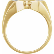 14K Yellow & White 1/4 CTW Diamond Men's Horseshoe Ring-