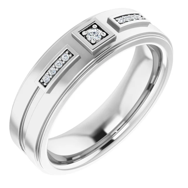 14K White .06 CTW Diamond Men's Ring-