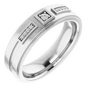 14K White .06 CTW Diamond Men's Ring-