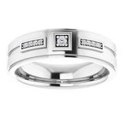 14K White .06 CTW Diamond Men's Ring-