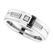 14K White .06 CTW Diamond Men's Ring-