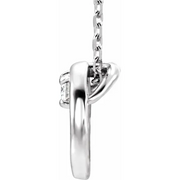 14K White 3 mm Round Forever One Moissanite 18" Necklace-