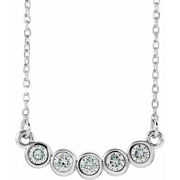 14K White 2.5 mm Round Forever One Moissanite 18" Necklace-