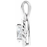 14K White Forever One Moissanite Pendant-