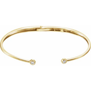 14K Yellow 1/6 CTW Diamond Hinged Cuff Bracelet-
