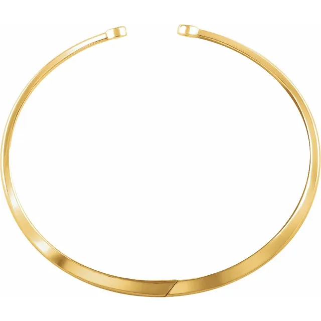 14K Yellow 1/6 CTW Diamond Hinged Cuff Bracelet-