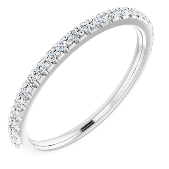 14K White 1/4 CTW Diamond Band for 7x7 mm Cushion Ring-