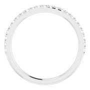 14K White 1/4 CTW Diamond Band for 7x7 mm Cushion Ring-