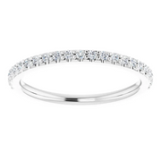 14K White 1/4 CTW Diamond Band for 7x7 mm Cushion Ring-