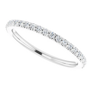 14K White 1/4 CTW Diamond Band for 7x7 mm Cushion Ring-