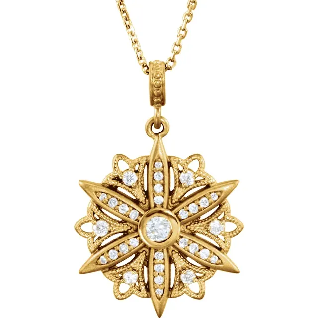 14K Yellow 1/3 CTW Diamond 18" Necklace-