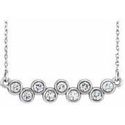 14K White 2.5 mm Round Forever One Moissanite 18" Necklace-