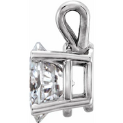 14K White 8x6 mm Oval Forever One Moissanite Pendant-