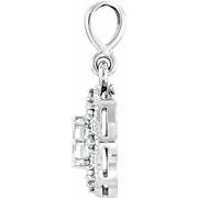 14K White 4 mm Round Forever One Moissanite & .06 CTW Diamond Pendant-