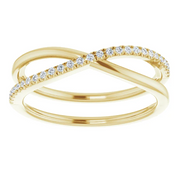 14K Yellow 1/10 CTW Diamond Criss-Cross Ring-