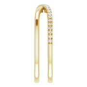 14K Yellow 1/10 CTW Diamond Criss-Cross Ring-