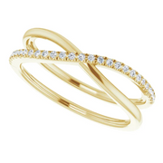 14K Yellow 1/10 CTW Diamond Criss-Cross Ring-