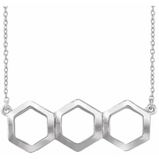 14K White Geometric 16-18" Necklace-