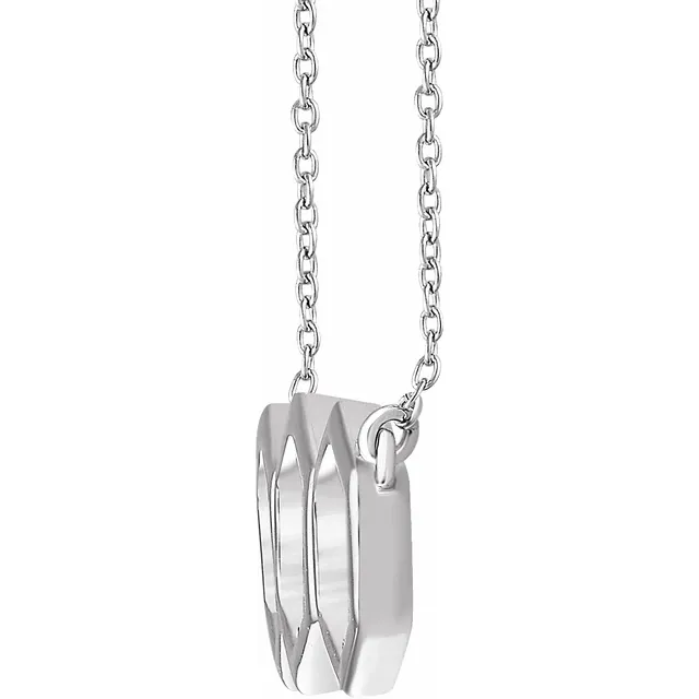 14K White Geometric 16-18" Necklace-