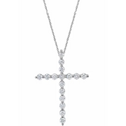 14K Rose 1/4 CTW Diamond Cross Pendant-