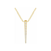 14K Yellow 1/4 CTW Diamond Graduated 16-18" Bar Necklace-