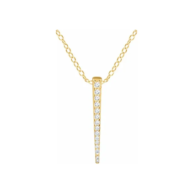 14K Yellow 1/4 CTW Diamond Graduated 16-18" Bar Necklace