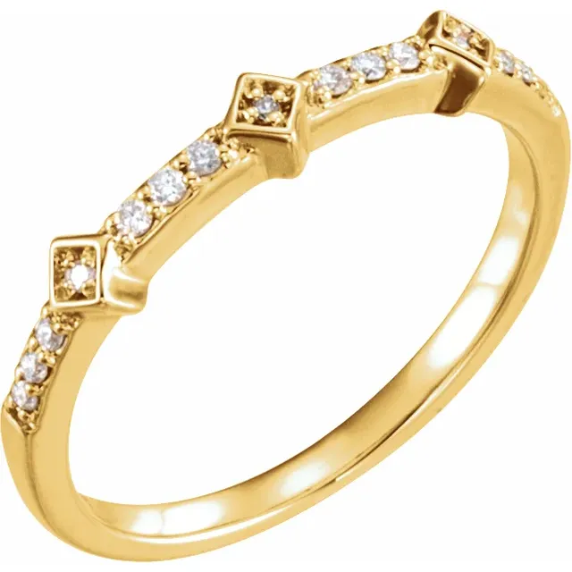 14K Yellow 1/10 CTW Diamond Stackable Ring-7.00 (approximate standard size)-