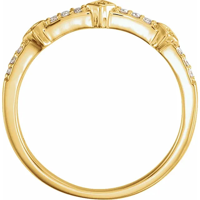 14K Yellow 1/10 CTW Diamond Stackable Ring-7.00 (approximate standard size)-