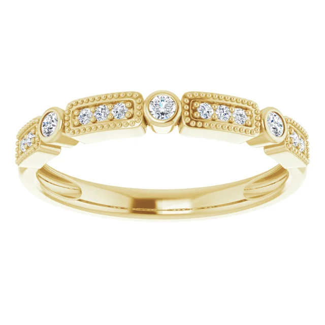 14K Yellow 1/10 CTW Diamond Stackable Ring-