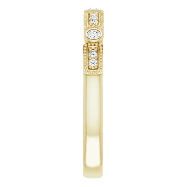 14K Yellow 1/10 CTW Diamond Stackable Ring-