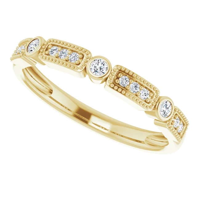 14K Yellow 1/10 CTW Diamond Stackable Ring-